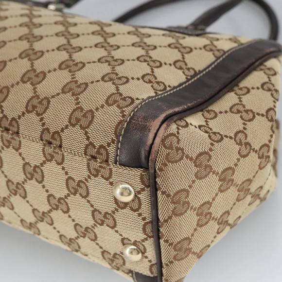 GUCCI GG Canvas Hand Bag Beige Gold 190247 Auth 98513 - Picture 15 of 16